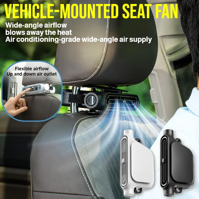 Car Mounted Cooling Fan air conditioner level wide angle air supply strong wind silent design USB powered mini cooler portable