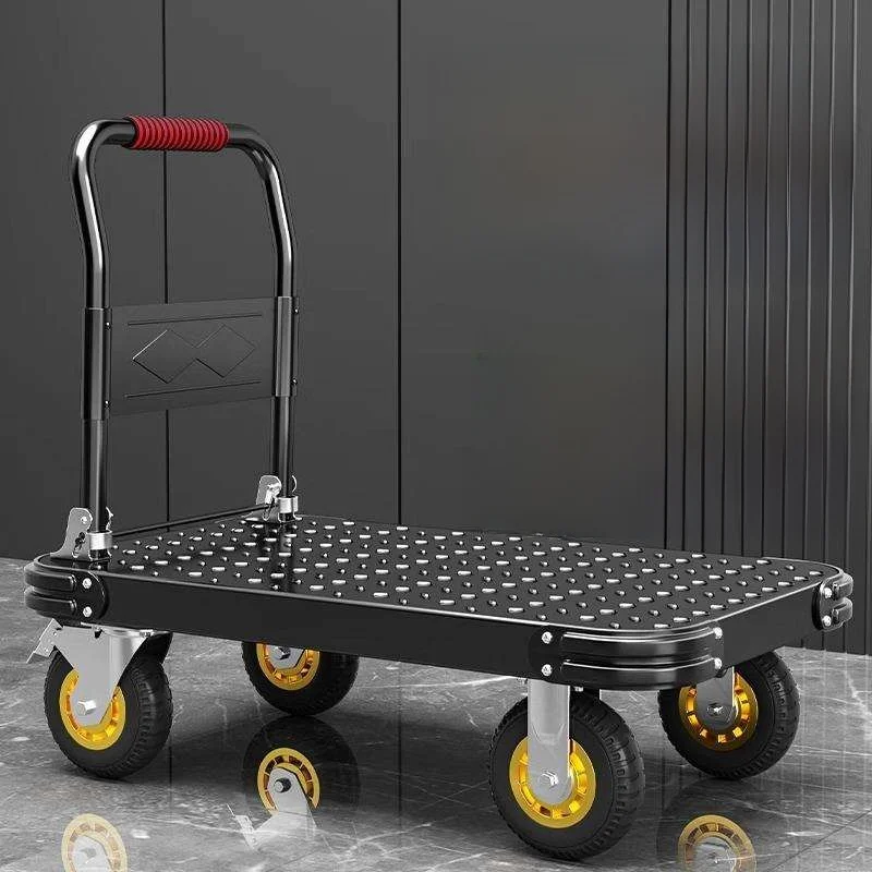 

Portable Steel Plate Hand-Pulled Cart Home Use Flatbed Tractor Convenient Storage Organizer Family Storage Tools Hand-Pu...
