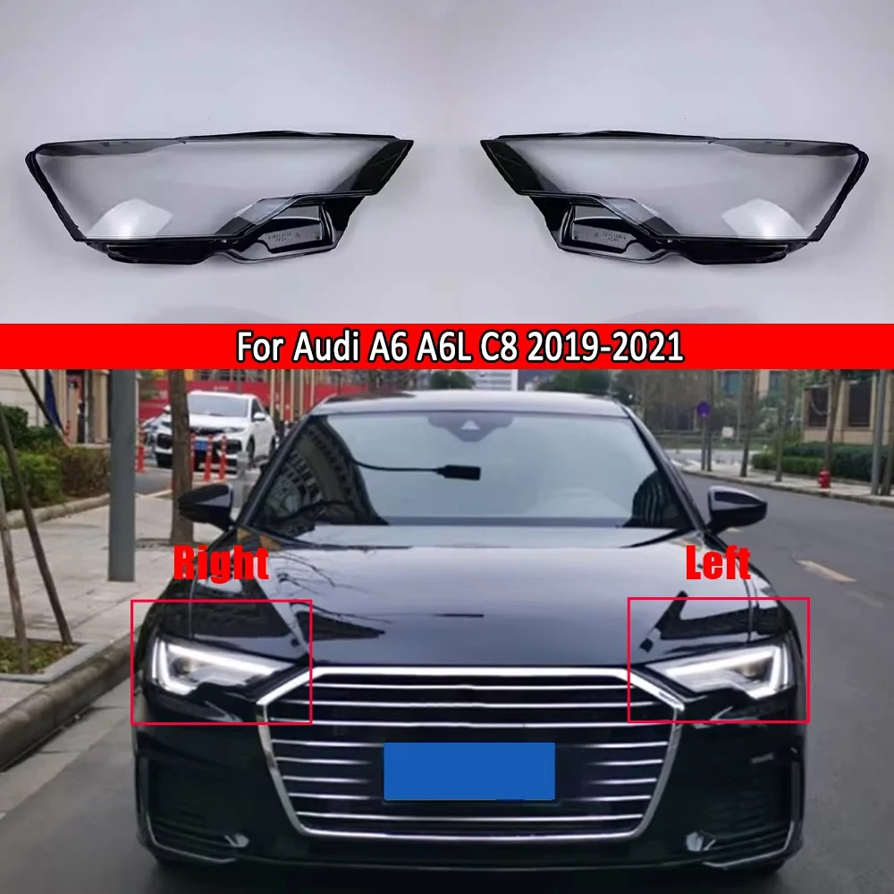 

For Audi 2019 2020 2021 A6 A6L C8 Headlamp Cover Transparent Lamp Shade Headlight Shell Lens Plexiglass Auto Replacement Parts