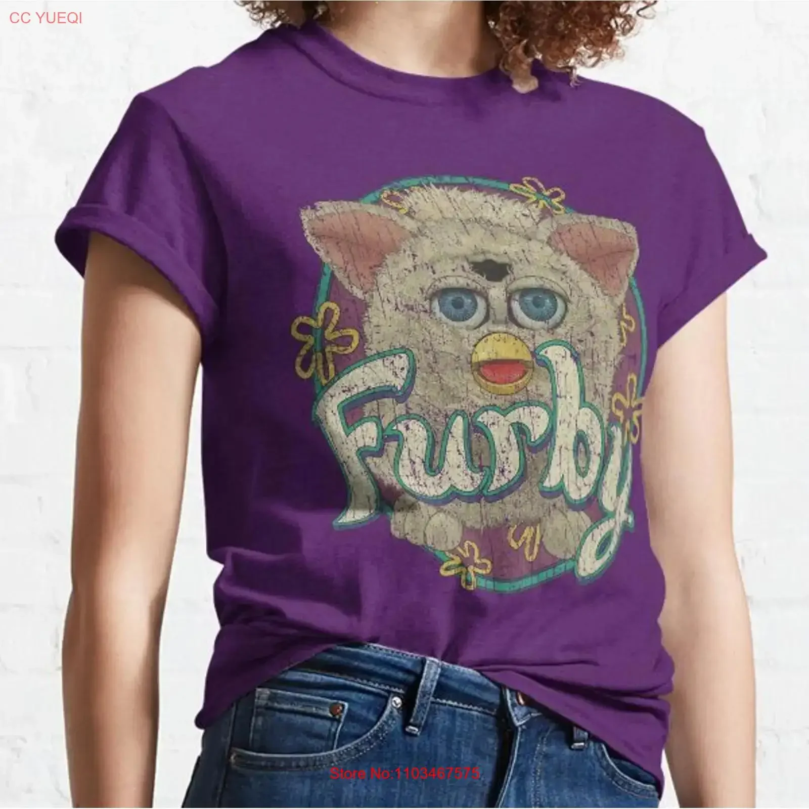 Camiseta clásica Snowball Furby 1998, Top lavado vintage para uso diario, estirado, ligeramente elegante, informal, cómodo, gráfico