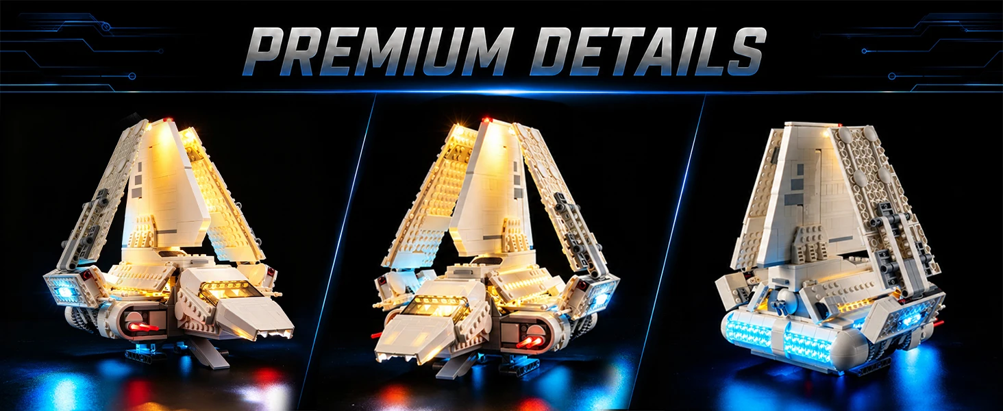 BrickSoul LED-Beleuchtungsset, geeignet für Lego Imperial Lambda-Class Shuttle 75459, Modell, nicht im Lieferumfang enthalten, Bausteine ​​nicht im Lieferumfang enthalten – Detail 8