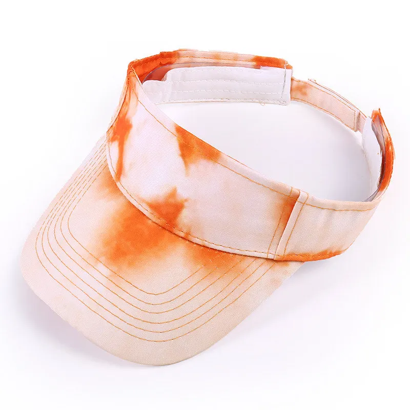 New Tie Dye Adjustable Printing Wide-brimmed Sun Hat Women's Lightweight Quick Dry Sunshine Visor UV Protection Golf Tennis Cap