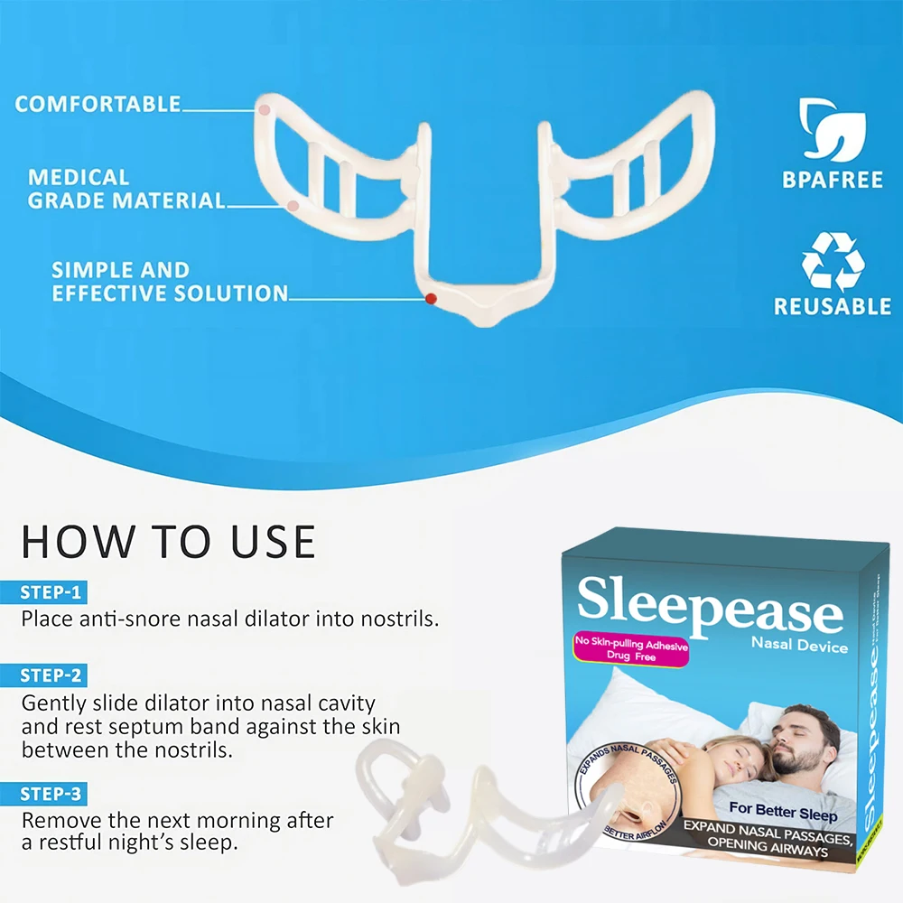 Nose Dilator Nasal Silicone Nose Clip Anti Snoring Easy Breath Preventing Snoring Help Breathe Snoring Devices Improve Sleeping image 2