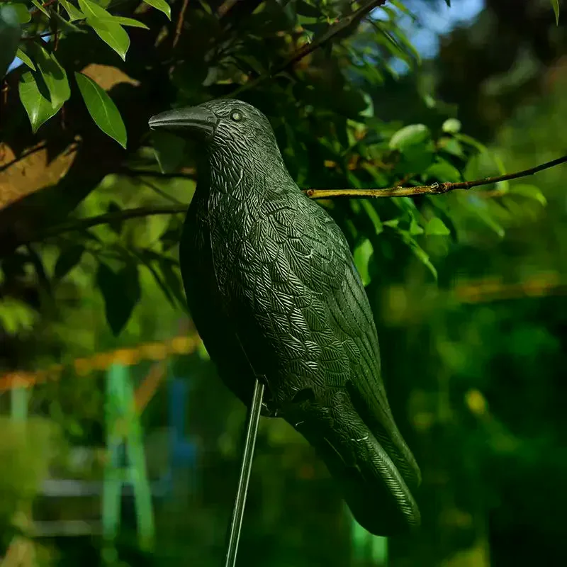 Black Raven Crow Bird Repellent Pigeon Scarer Scary Fake For Garden Outdoor Farm Pest Control Realistic