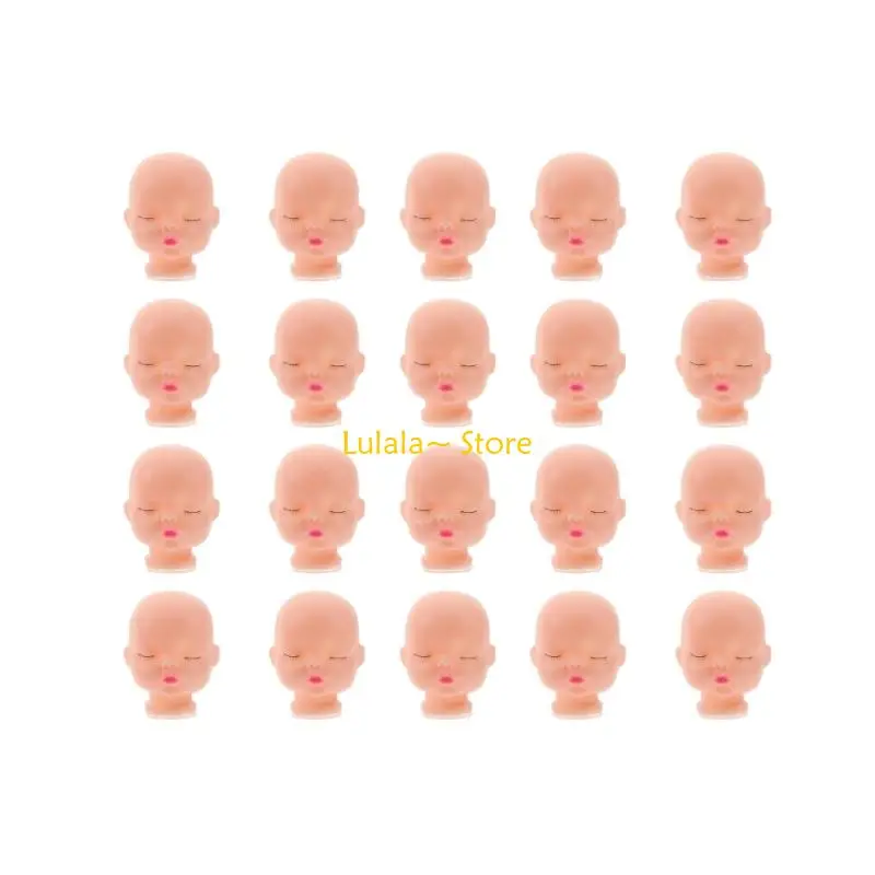 Y4QA 20Pieces Plastic Doll Head For Creative Craft Enthusiasts Simple Painting Process And Sturdy Fiugre Doll Accessories