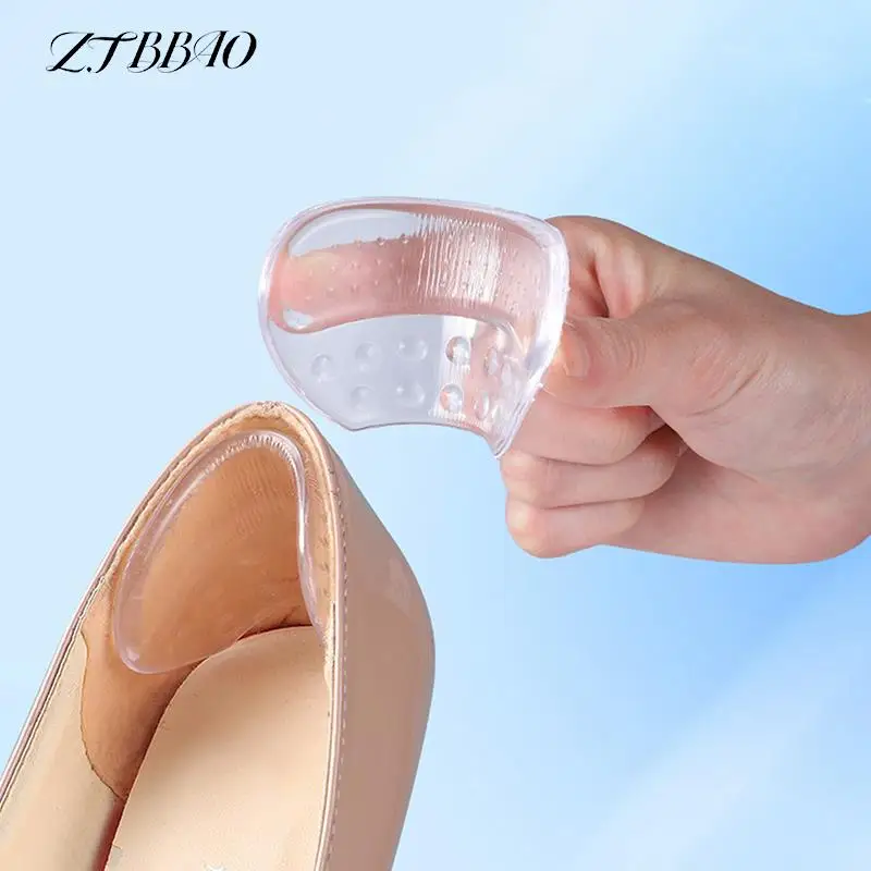 1 paio di adesivi per tallone in Silicone impugnature per tacchi per donna uomo cuscini per tallone antiscivolo inserti antiscivolo cuscinetti protezione per la cura del tallone del piede