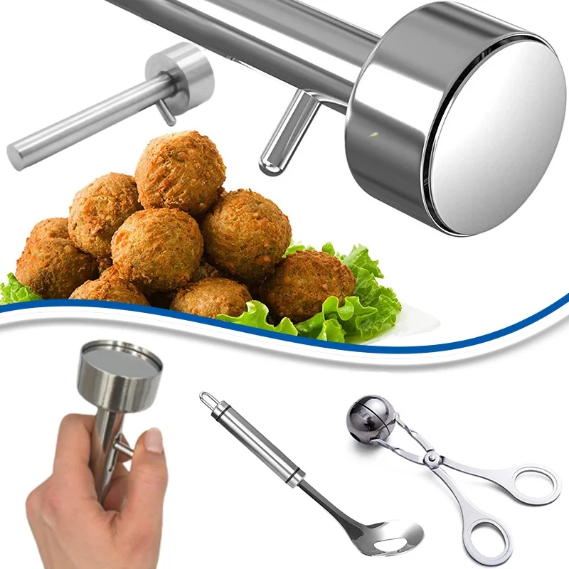 Neue Fleisch bällchen hersteller große Falafel kugel machen Schaufel form Küchen werkzeug Kumpel Fleisch Press geräte Edelstahl Fleisch bällchen Maschine