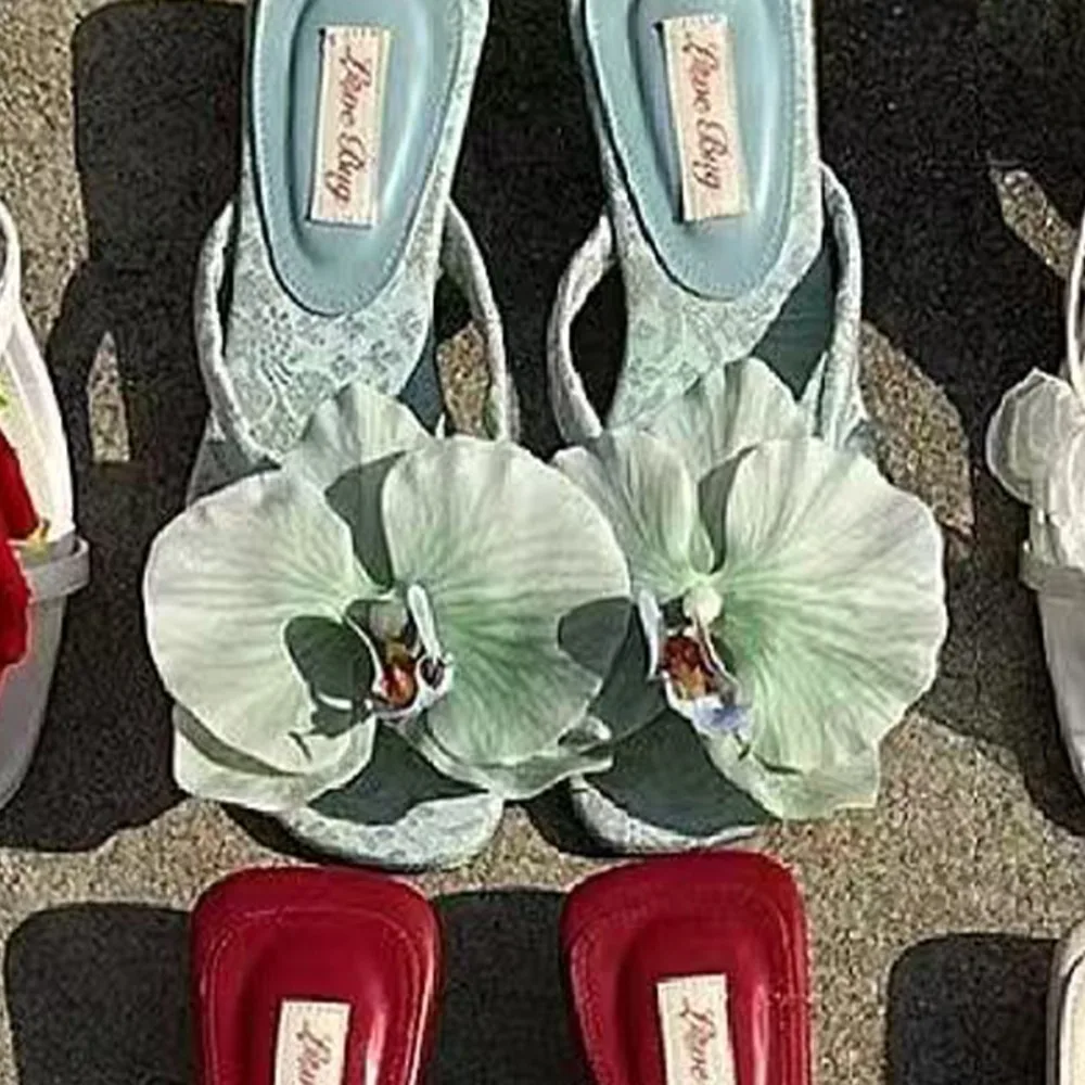 

1 Pair Simulation Coloful Thai Fairy Butterfly Flower Shoe Buckles Personalized Design Phalaenopsis Shoe Flower Sandals