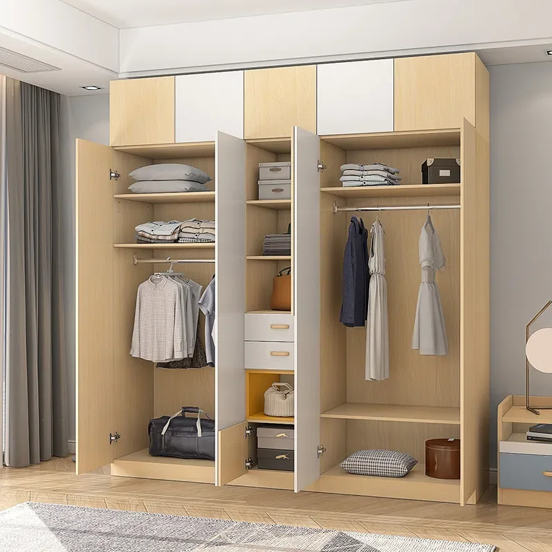 Modern Simple Kids Corner Wardrobe for Small Apartments Economical Hanging Cabinet with Internal Storage Bedroom Furniture