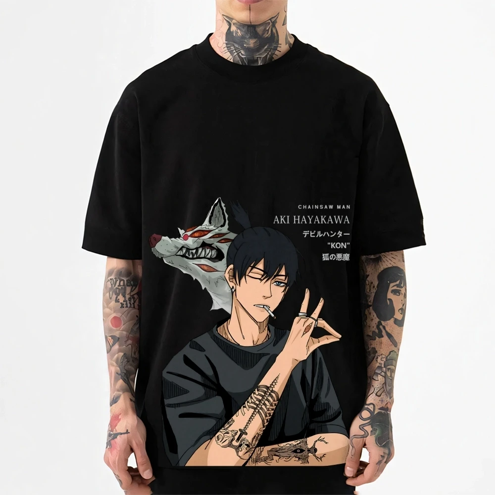 2026 New Chainsaw Man Aki Hayakawa Japanese Style Classic Tee High-quality Streetwear T-shirt Suitable for Both Men Women Summer