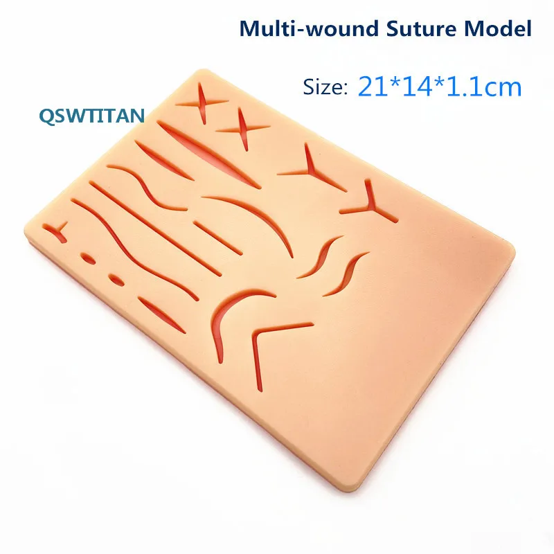 Reusable Surgical Suture Kit Pad Silicone Skin Wounds Suture Practice Traumatic Simulation Wounds Training Teaching Model