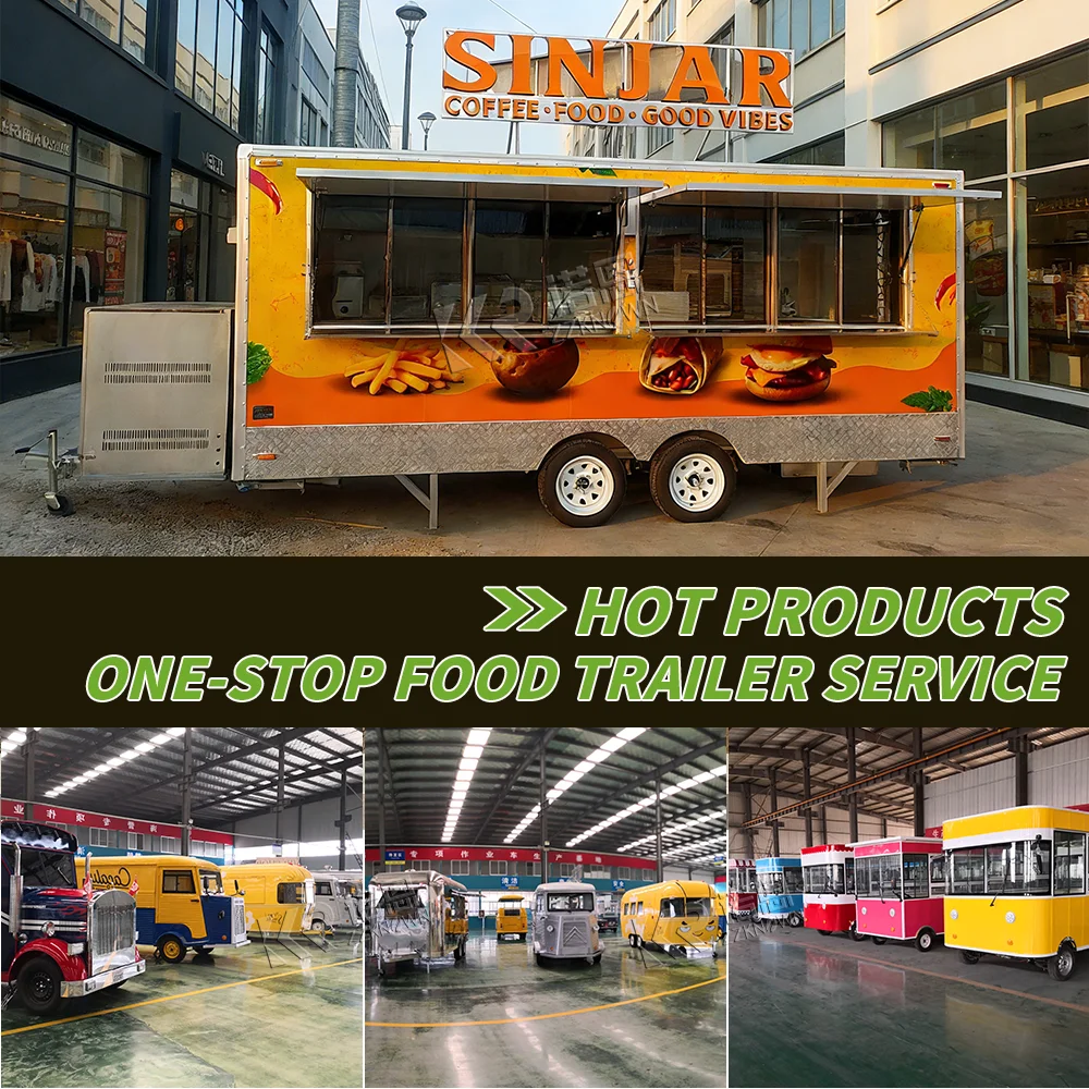 Modern Mobile Food Trailer Hot Dog Pizza Food Truck Catering Street Fast Food Vending Cart Mobile Pizza Truck with Kitchen Setup