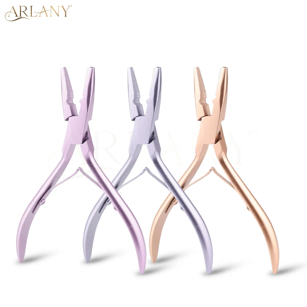 ARLANY Microlink Pliers for Sewing Weft Extensions  Feather Hair Extension Pliers for Micro Beads Nano Rings Copper Tubes Beads