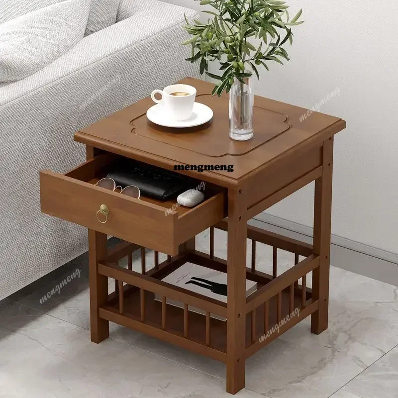 Creative Table Portable Small Tea Table Modern Simple Household Sofa Edge Cabinet Sofa Side Table Corner Bamboo