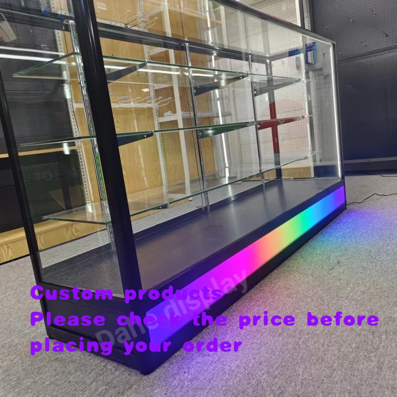 custom.Retail Glass Display Cases Multi Layer Lockable Display Cabinet with Led Lighting Full Glass Showcase