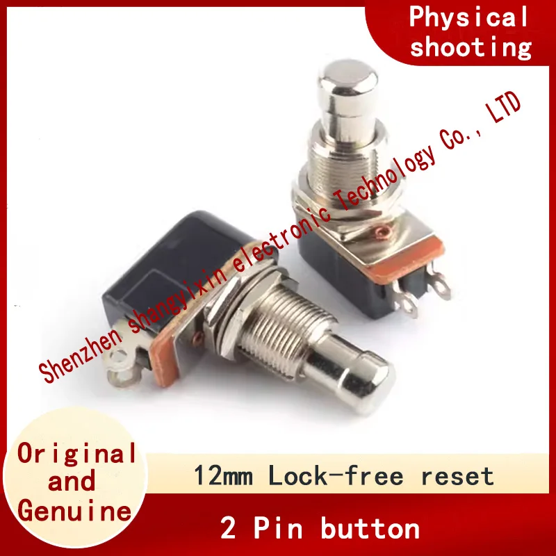 2 Pin lock-free self-resetting guitar effect player foot switch pin button 12mm switch