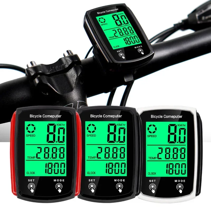 Wired Bike Computer 19 Functions Touch Bike Speedometer Odometer Waterproof Bicycle Computer with Backlight Bike Speedometer