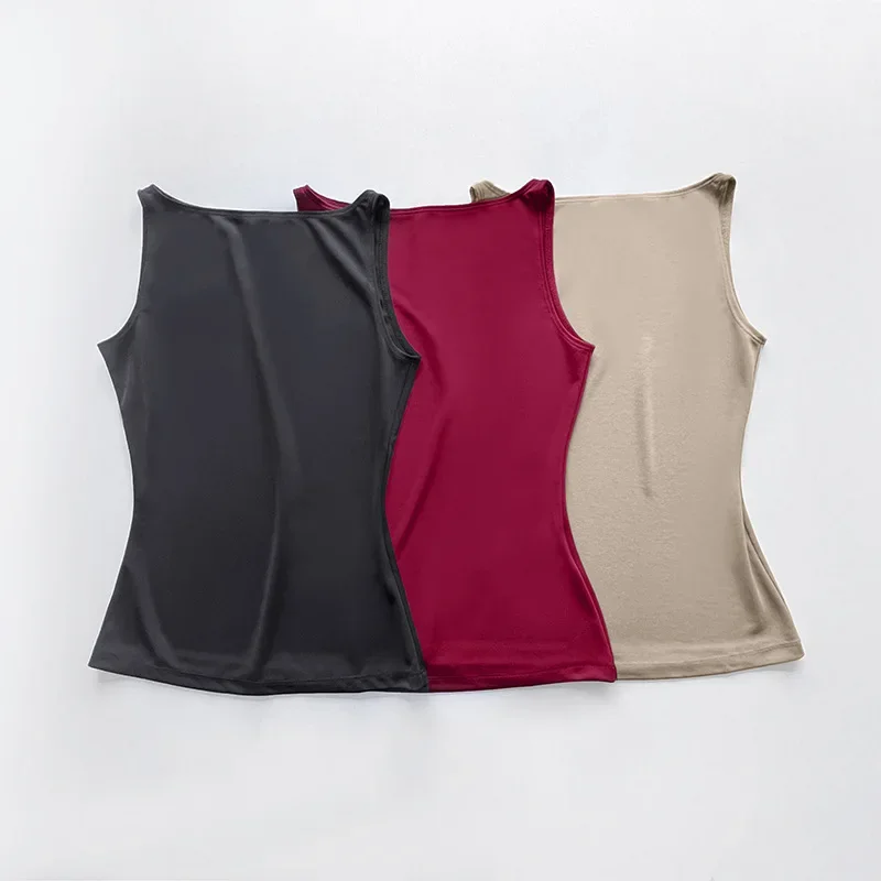 

TT@ Viscose Fiber Tank Top Is Snug, Comfortable, and Stretchy, Not Tight, Showing Thin Top for Women's Elasticity