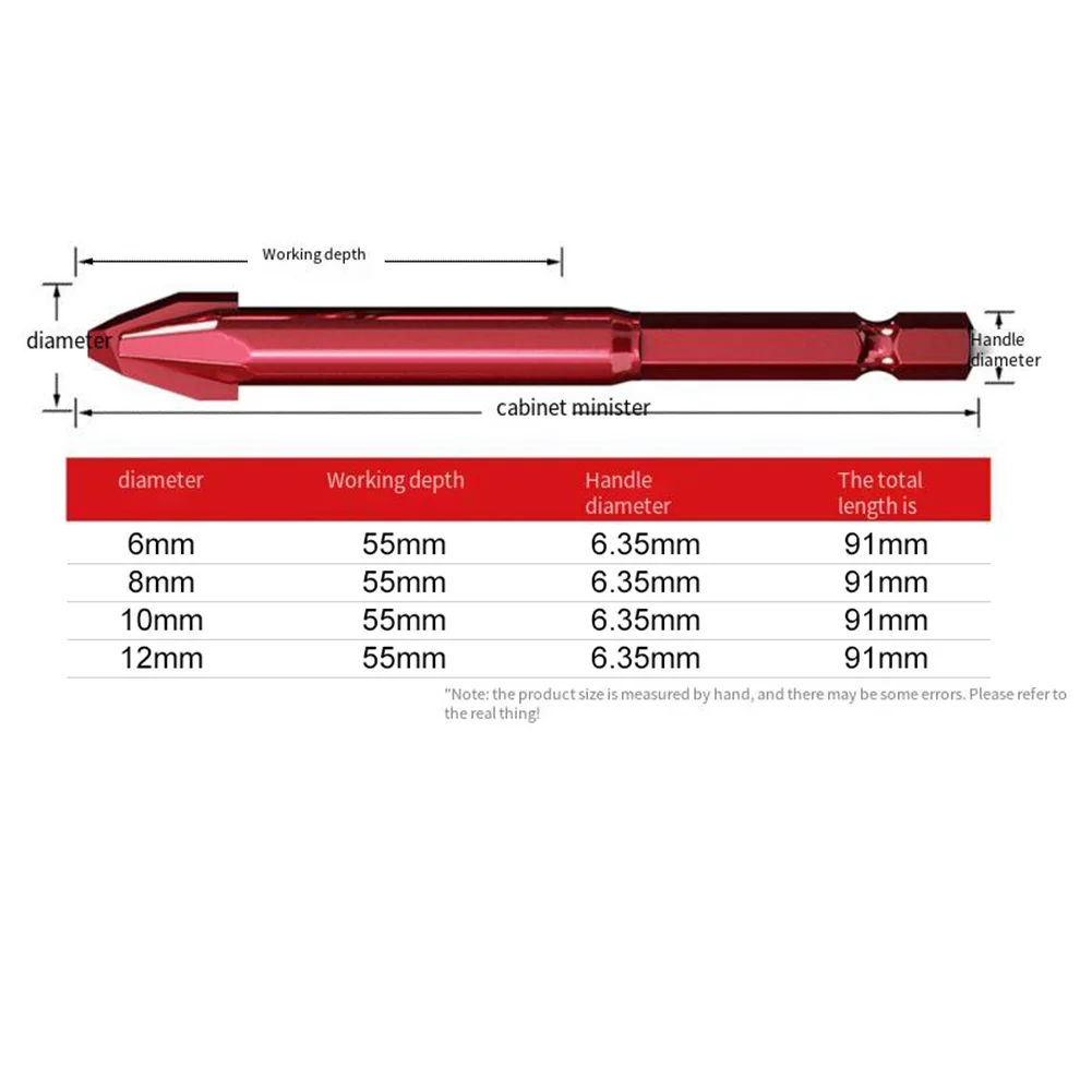Aggiorna il tuo kit di strumenti di perforazione con le nostre punte da trapano eccentriche in carburo rosso durevoli adatte per vetro per piastrelle e altro