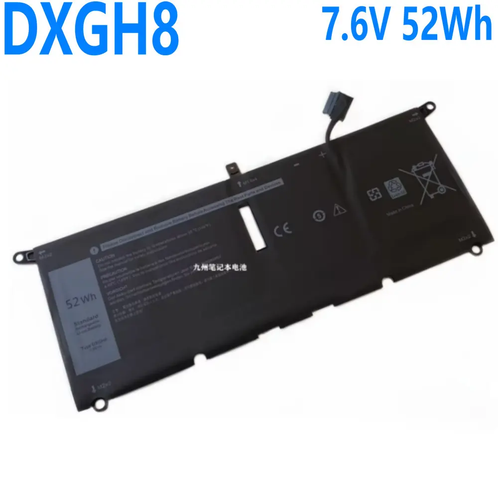 7.6V Gloednieuwe 52wh/6500Mah Dxgh8 Laptop Batterij Voor Dell Prestatie Inspiron Xps 7391 5390 5391 7490 3301 3311 9370 9380 P 82G