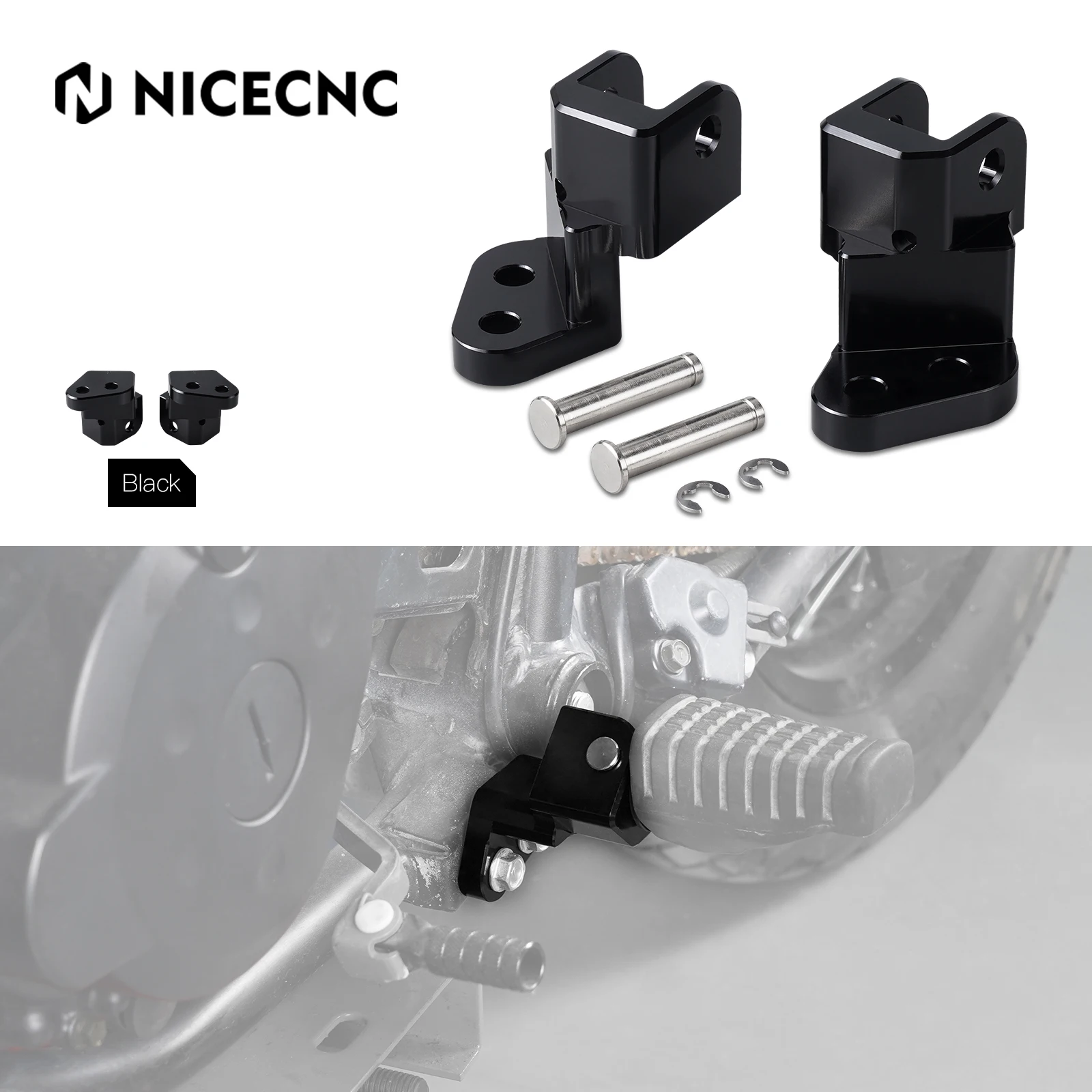 

1" 25.4MM Lowered Motorcycle Footpeg Lowering Brackets For Kawasaki 1987-2018 KLR650 KLR 650 1988 1989 1990 1991 1992 1993 1994