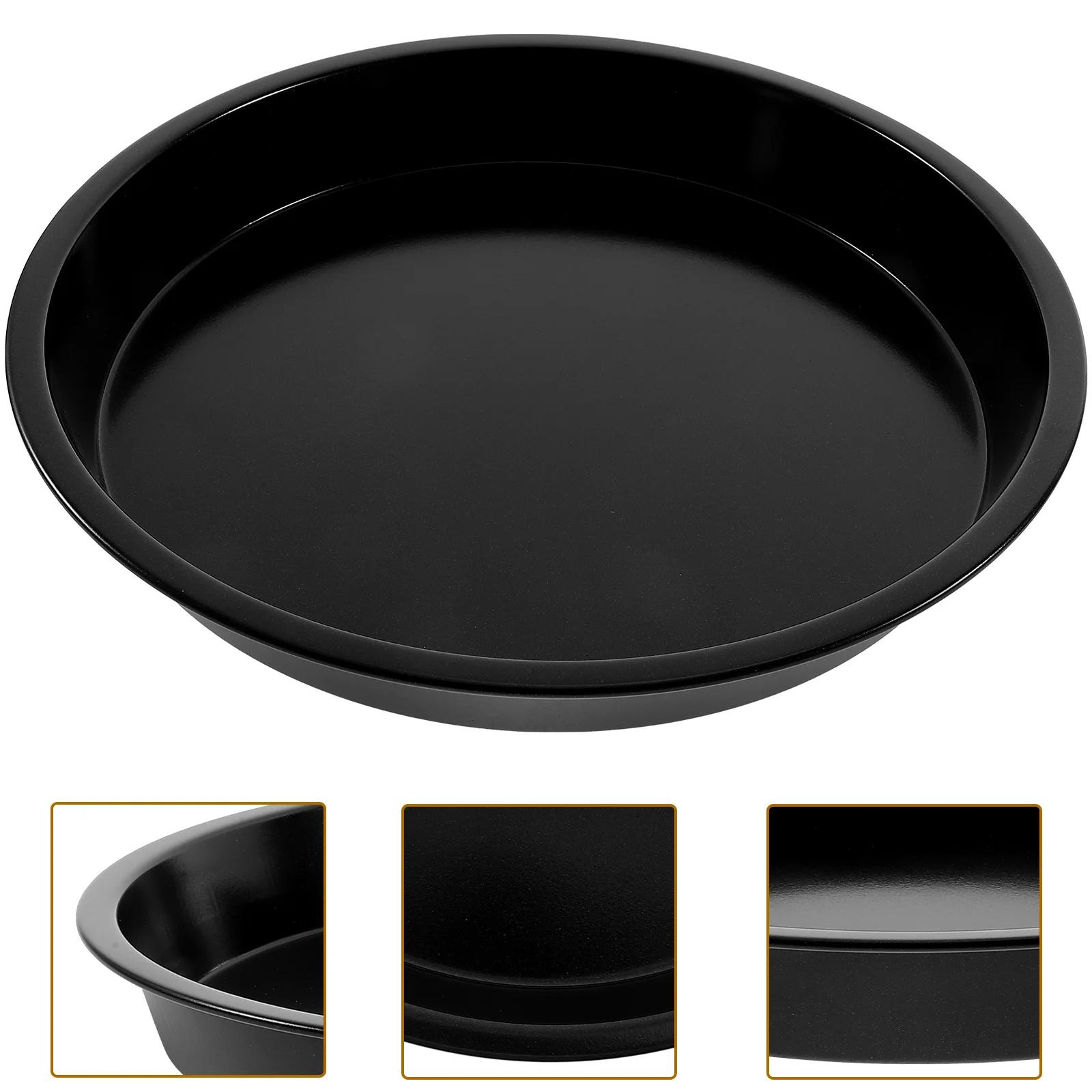 

Round Non-Stick Pizza Pan Carbon Steel Baking Tray for Oven Use Cake Cookie Bread Vegetable Seafood Grill Bake Ware