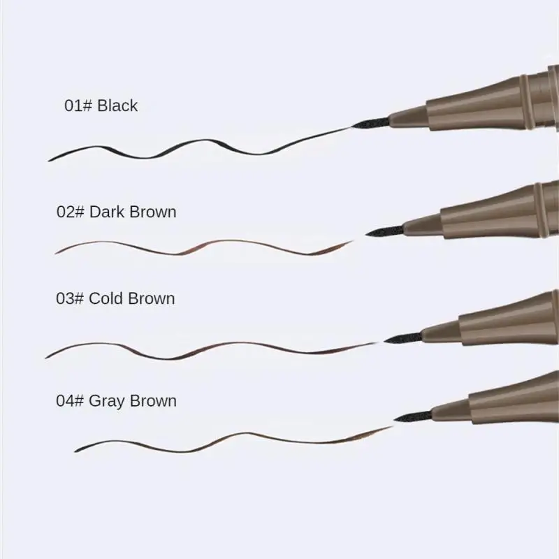 Caneta delineadora marrom, 4 códigos de cores, textura fina e suave, desenho preciso, suave e durável, ponta fina, maquiagem para os olhos