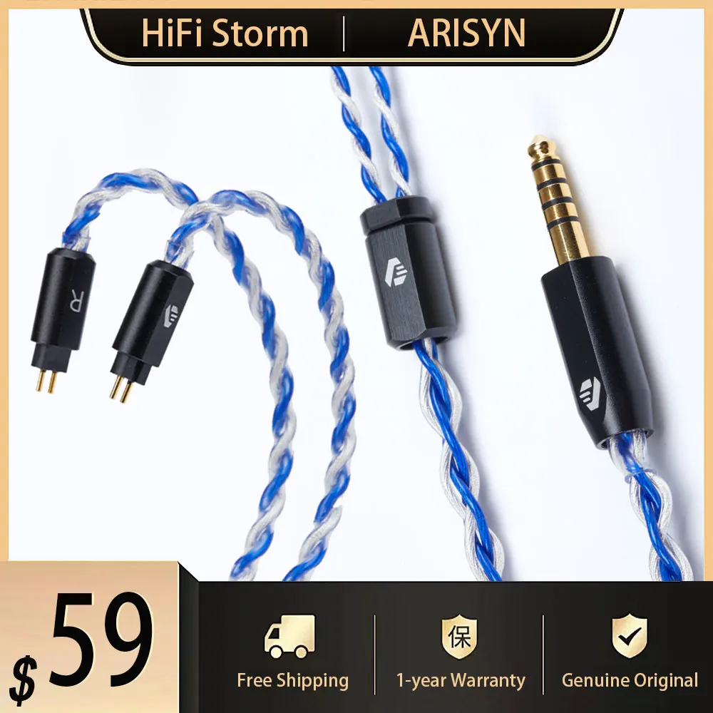 

New ARISYN MING YUE In Ear Earphone Upgrade Cable Silver-Plated OCC Copper Wired Headset 0.78 2pin 3.5mm 4.4mm Headphone Plug