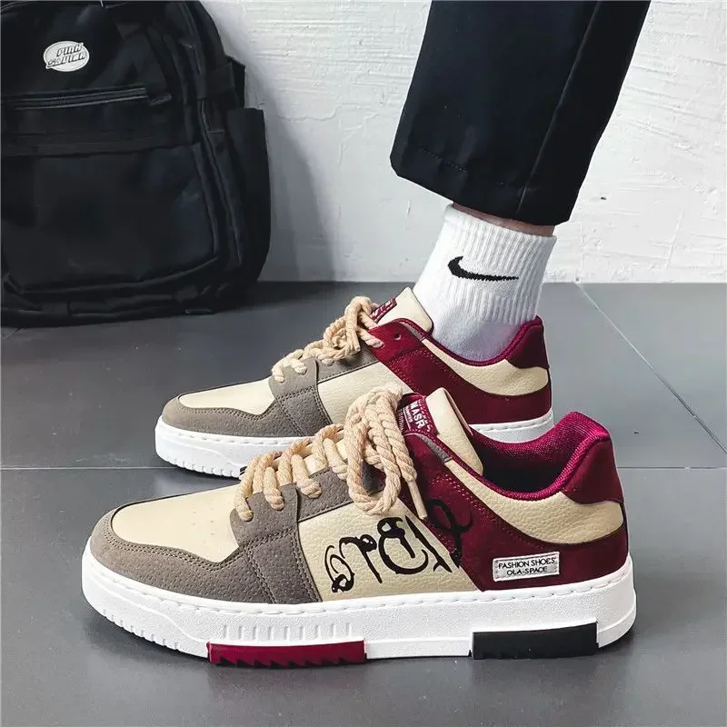 Fashion Men's Vulcanized Shoes Thick Soled Men's Sneakers 2023 New Lace-up Casual Shoes Classic Light Work Tennis Shoes