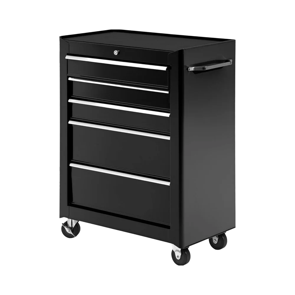 #￥for5-Drawer Lockable Steel Tool Storage Cabinet with Wheels & Handle OEM Customizable Modern Design