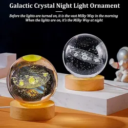 D2 Crystal Ball 3d Planet Ball Decoration Light For Bedroom Home Decor Saturn Sun Crystal Ball Snow Globe Lamp Crystal Spheres