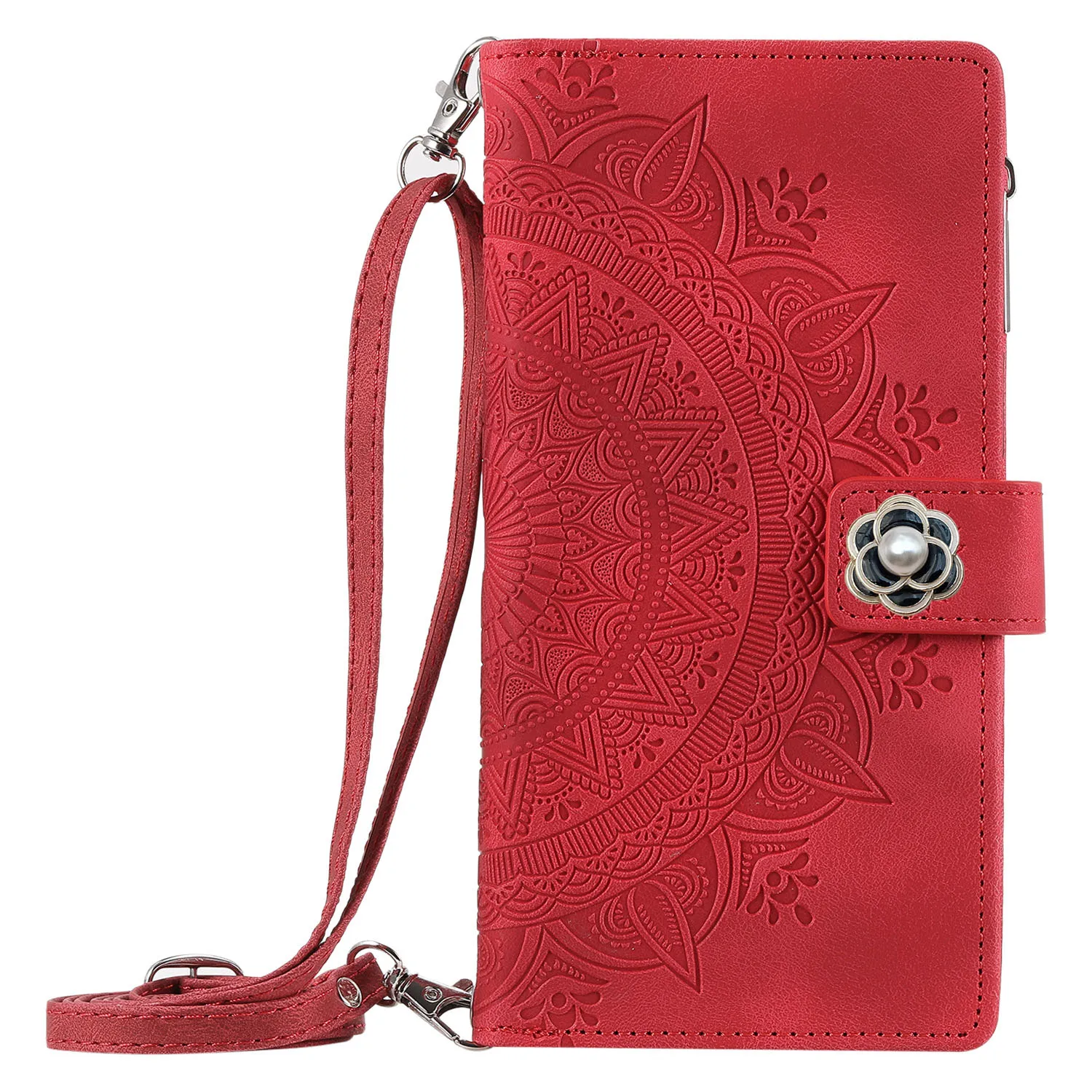 Multi 8 Cards Zipper Wallet Case For Nokia G60 G22 G21 G20 G11 G10 2.4 Crossbody Lanyard Leather Anti Drop Wrist Flip Cover view 4