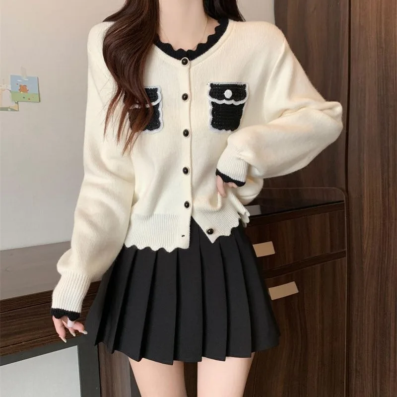 

Свитер женский весенний уникальный вязаный кардиган тонкий повседневный топ