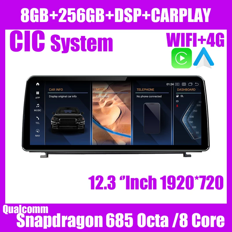 12.3'' Auto GPS Stereo Carplay Radio Navigatie speler Android 14 Voor BMW Z4 E89 2009-2016 Multimedia Head Unit 2K Snapdragon 685 - afbeelding 1