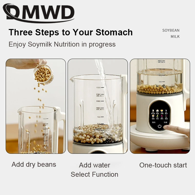 DMWD – brise-mur automatique multifonction pour la maison, Machine à lait de soja, mélangeur de jus de fruits, fabrication de thé, Smoothie, purée de citrouille