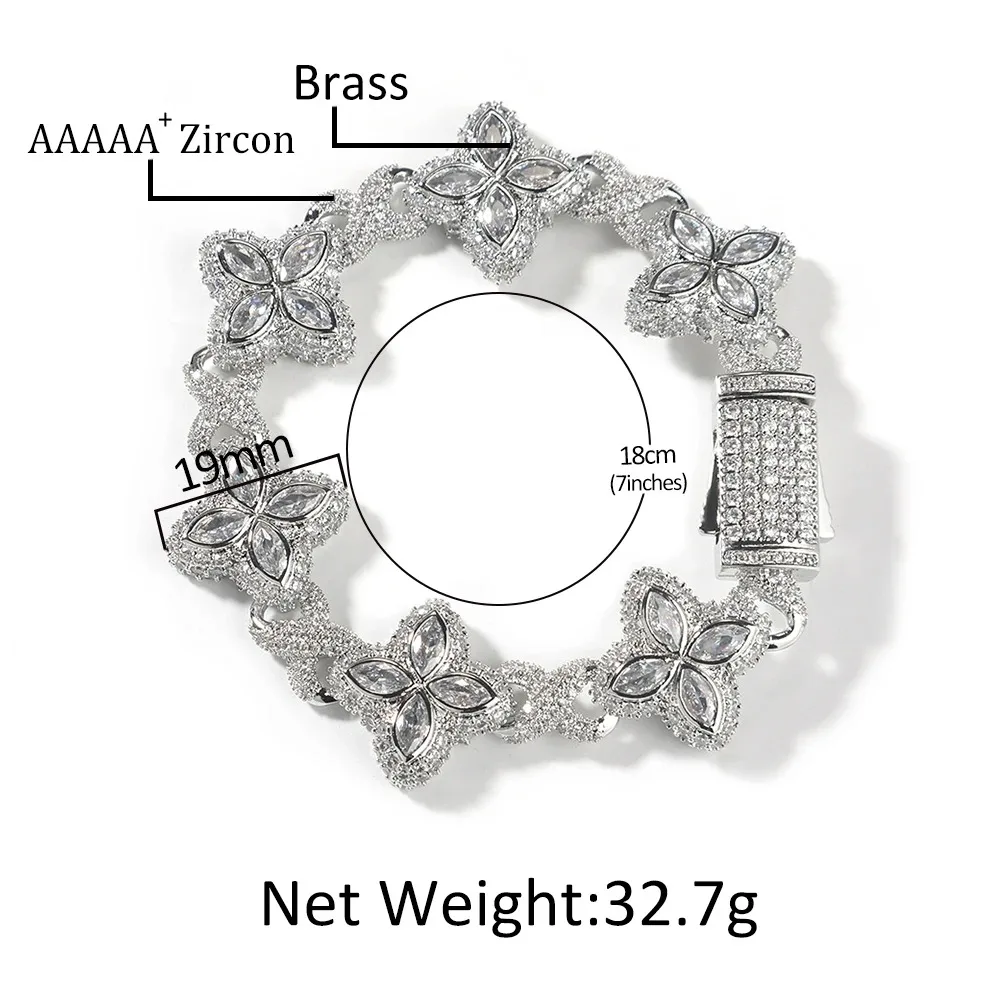UWIN Colorful CZ Floral Infinity Chain Bracelets with Box Clasp Pave Setting AAAAA Cubic Zircon Bracelets Fashion Jewelry
