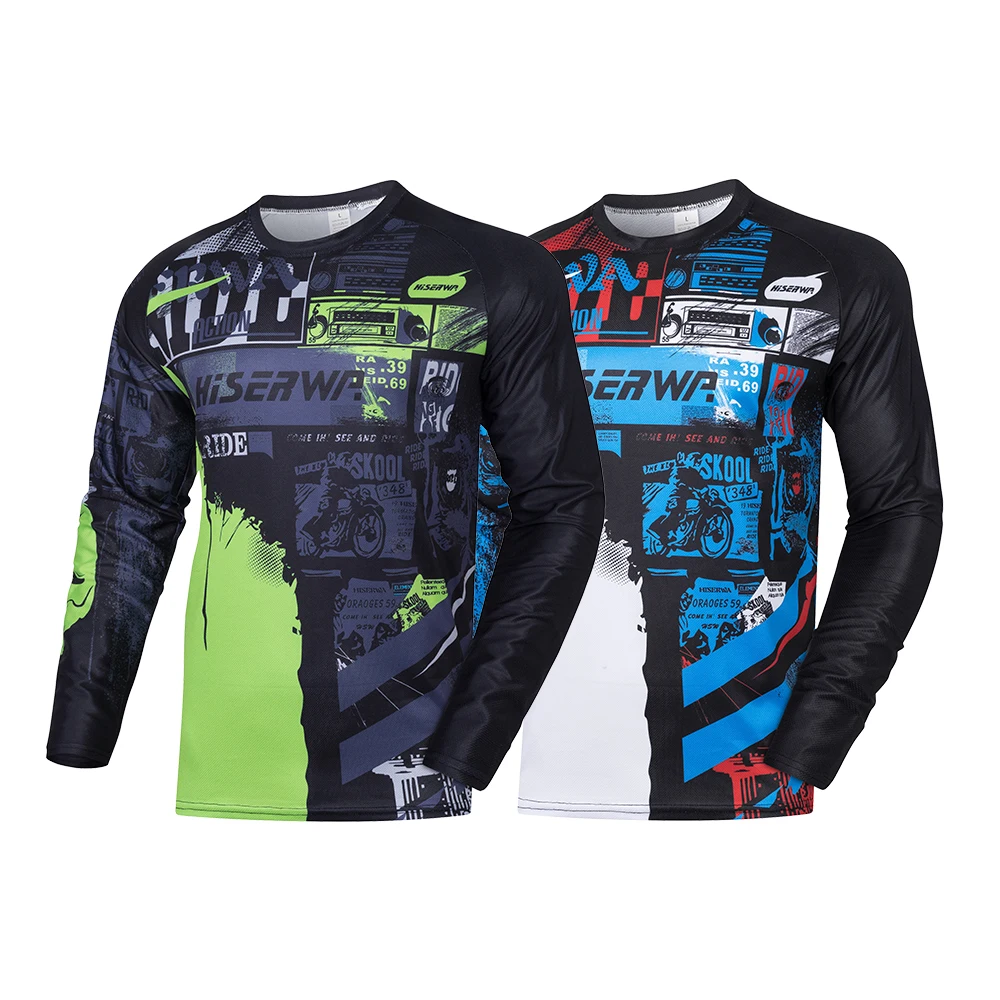 

Мужские спортивные джерси HISERWA с длинными рукавами для скоростного спуска, велосипедные майки MTB, мотоциклетные джерси для бездорожья DH, одежда для мотокросса Commencal