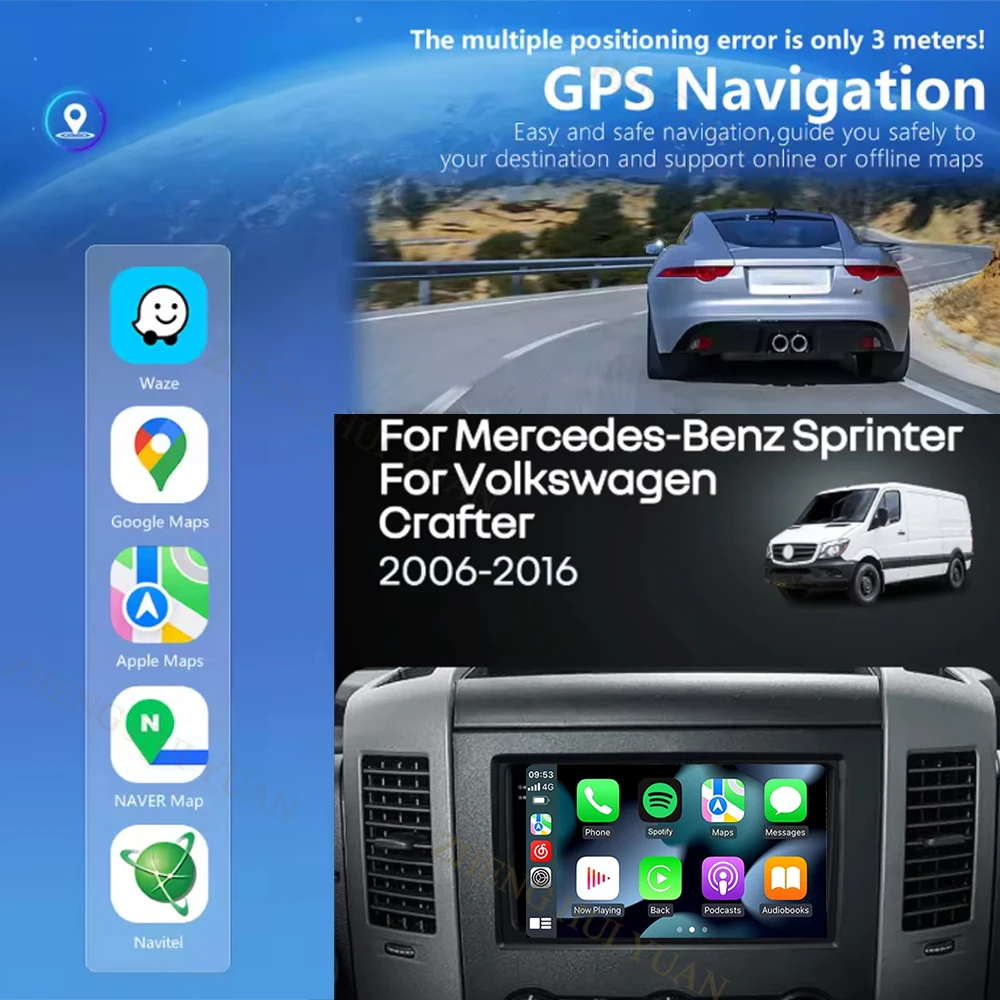 Android 16 For VW Crafter 10" For Mercedes Benz Sprinter CarPlay&Auto Car Radio Stereo GPS Navigation Multimedia Player Wireless view 5