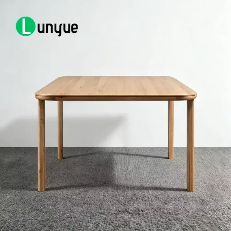 Custom Solid Wood Dining Table Round Rectangular For Villa Living Room Furniture Project Supply Durable Home