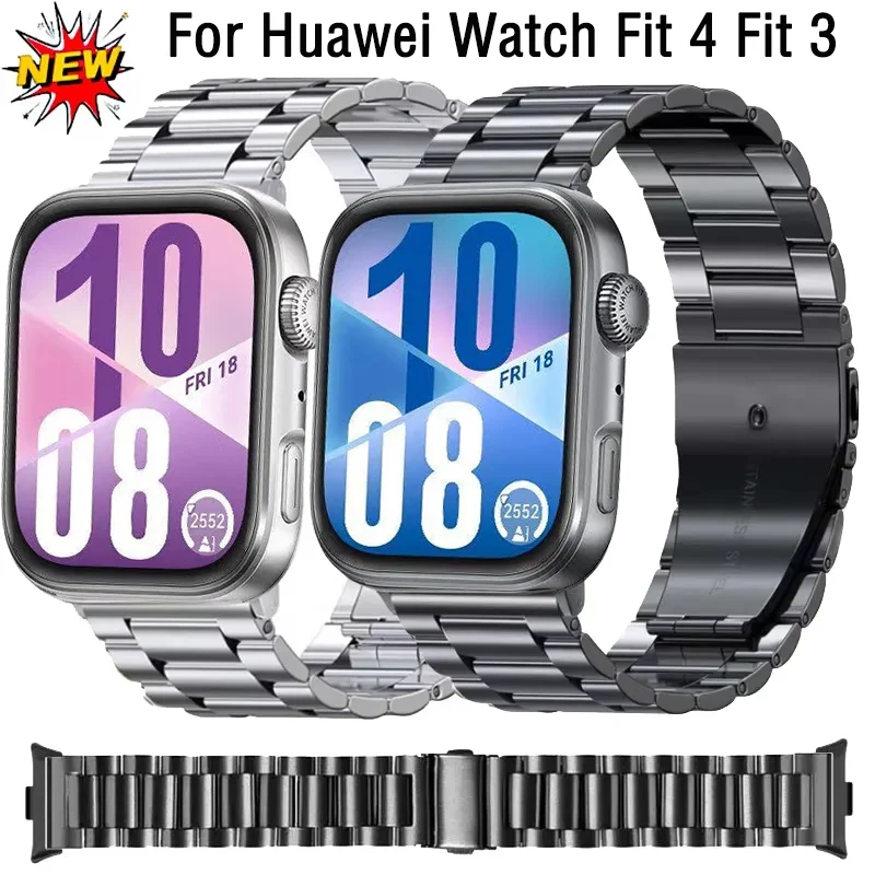 Correa de Metal para Huawei Watch Fit 4 Fit 3, pulsera cómoda para Huawei Watch Fit 3 Fit 4 Pro, accesorios
