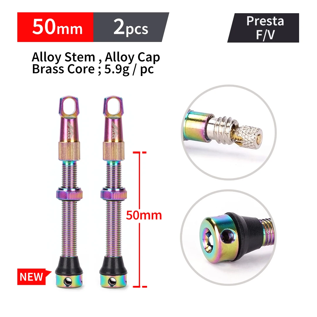MANA 1 Paar Fiets Presta Ventiel 40/53/63/78/100mm 7075 Aluminium Voor Tubeless Road/MTB/Gravel Bike-ELITEWHEELS Ventiel