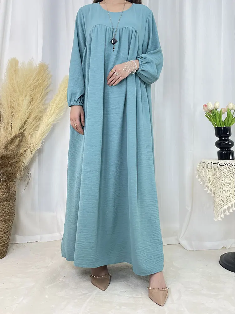 Inner Abaya for Women  Crepe Casual Muslim Long Dress Hijabs Robe Ramadan Prayer Islamic Clothing Dubai Turkish Modest Kaftan