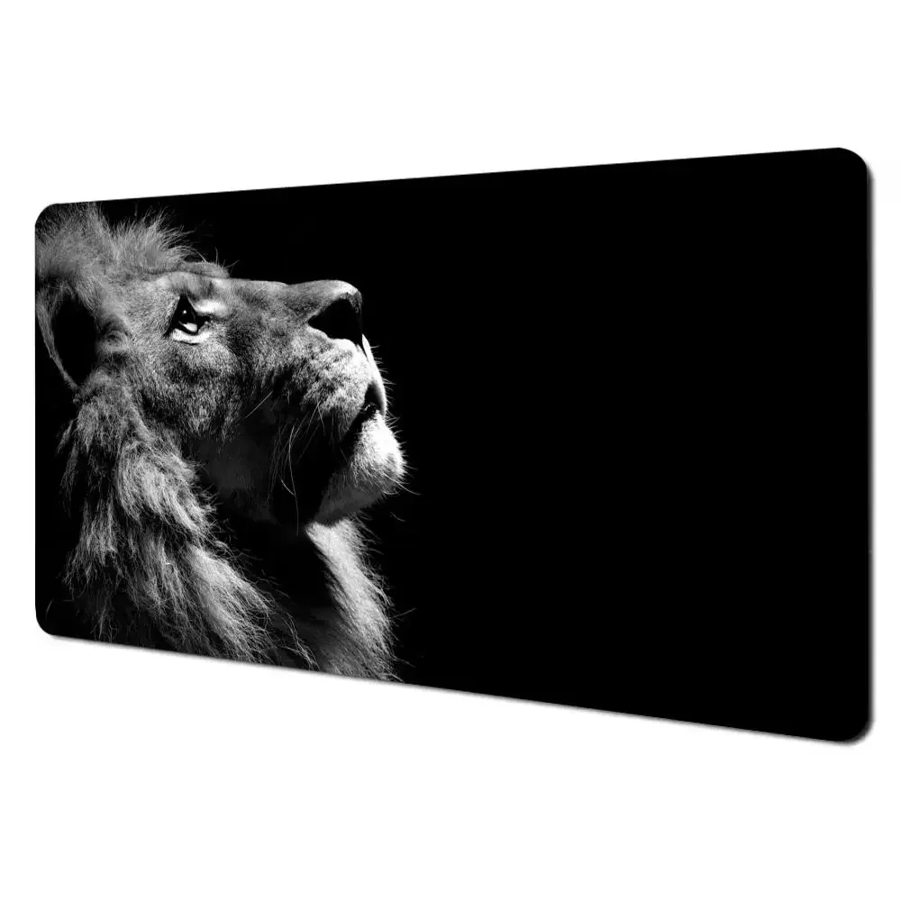 Компьютерный коврик с изображением льва, коврик для мыши в стиле аниме, геймерский стол, офисный ковер, несколько размеров, большой настольный аксессуар, черная клавиатура, настольная панель