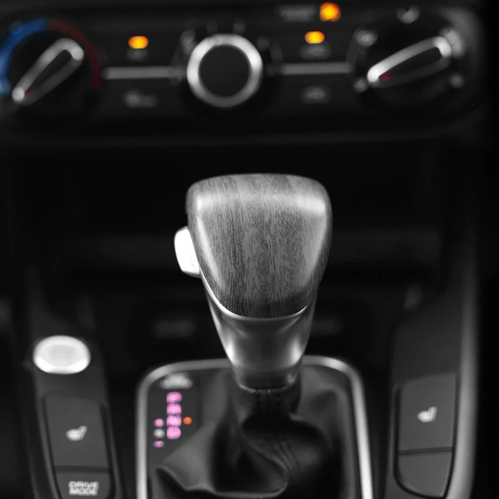 Gear Trim Matte Wood Style Shift Knob ABS Plastic Carbon Fiber Three-layer Glossy Finish Interior Styling Upgrade