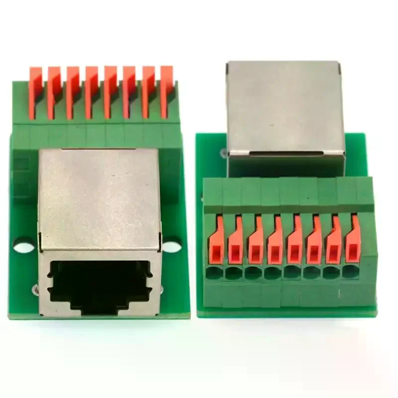 1Pcs RJ45 Network Connector, Welding-Free Terminal Block, Data Adapter Board, Rail Mountable Female Socket