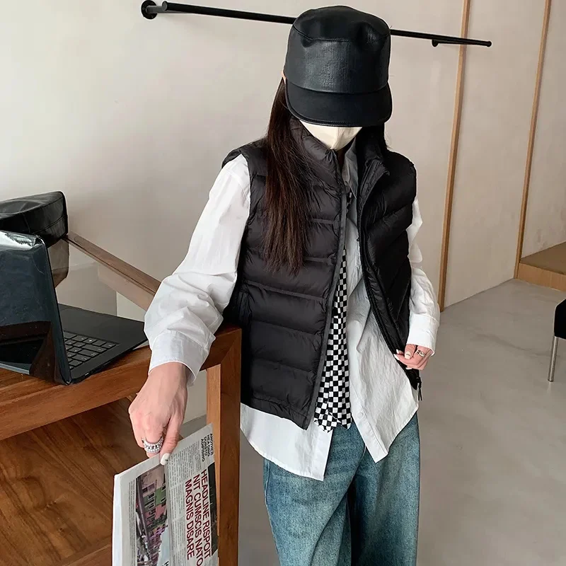 2025 New Puff Vest Women Winter Sleeveless Puffer Jacket Women Warm Cotton Jacket Vest Cardigan Korean Fashion Coats Clothing