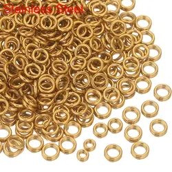 50pcs Stainless Steel Closed Jump Rings Split Ring Thick Connectors for DIY Jewelry Materials Making Supplies Accessories