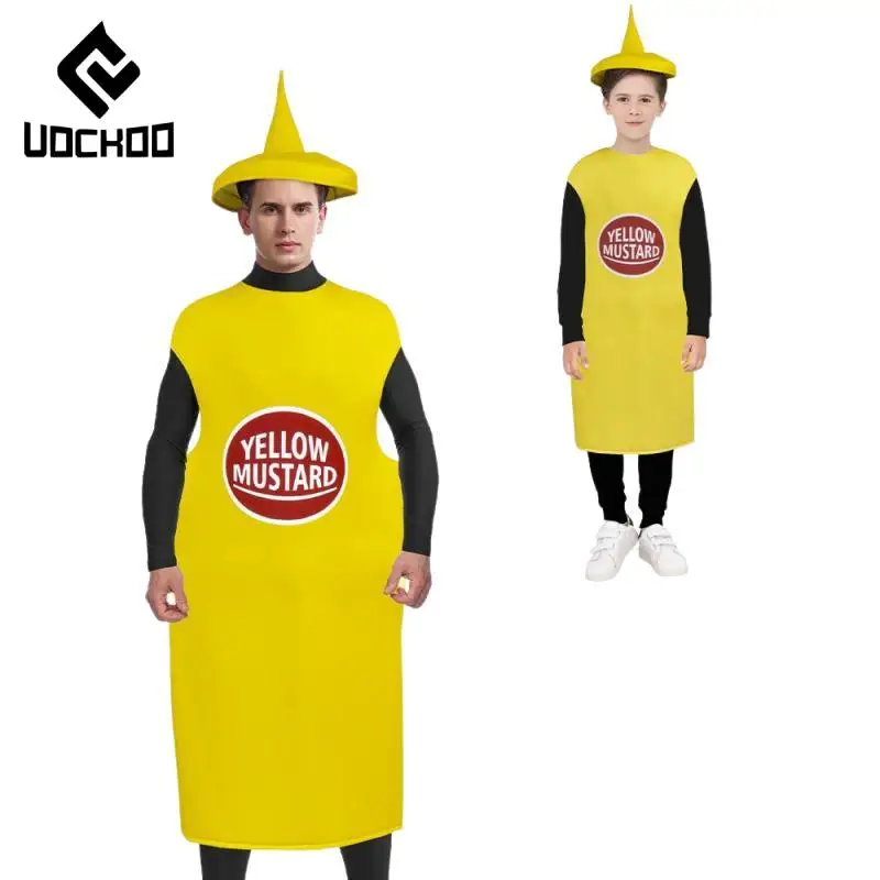 Junge Salat Dressing Cosplay Kostüm Erwachsene Overall Disguise Anzug Schwamm Lustige Köstliche Gewürz Flasche Karneval Party Kleidung