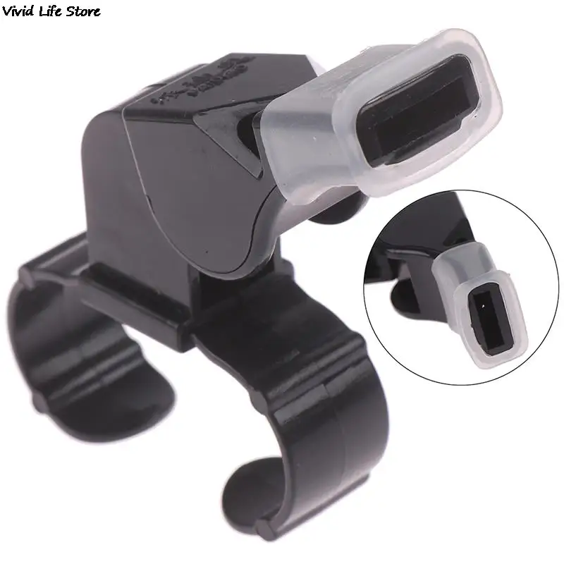 

1 PC New Black Plastic Pealess Finger Grip Sports Referee Whistle