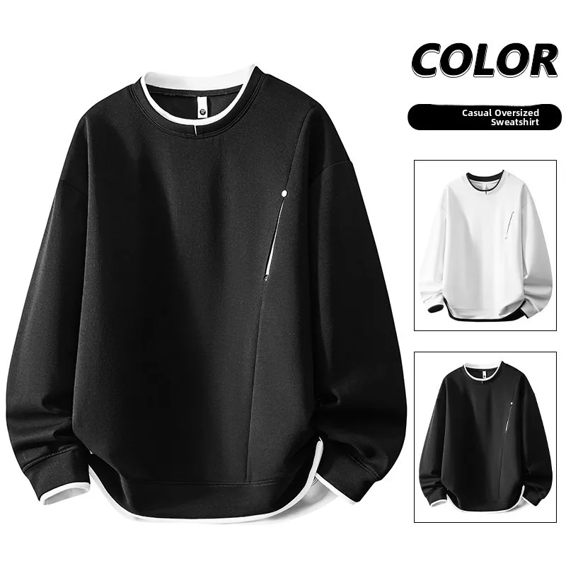

Spring Autumn New Men's Loose Fit Long Sve Hoodie Design Casual round Ne Overhead Cotton Polyester Blend Comfortable You...